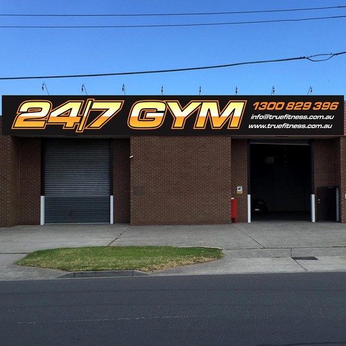 building signage for gym (true fitness braeside)