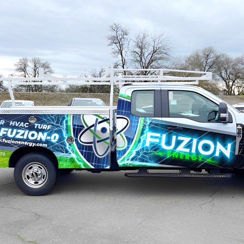 Vehicle wrap design for a solar company