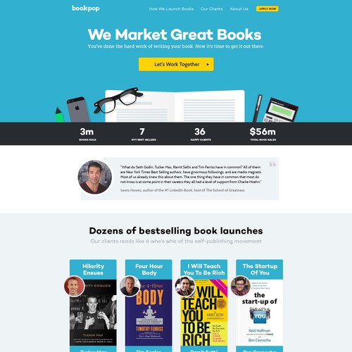 Create a Clean, Modern Landing Page for a Book Marketing Company