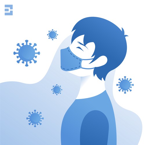 Men wearing protection from virus