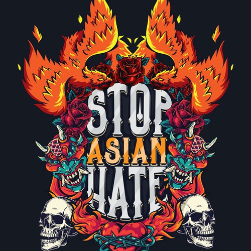 "Stop Asian Hate" Tshirt Design