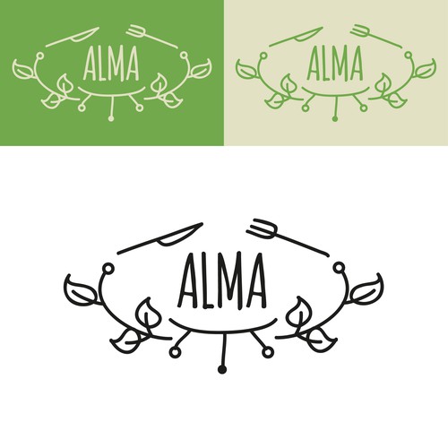 Logo for a caffè serving organic food