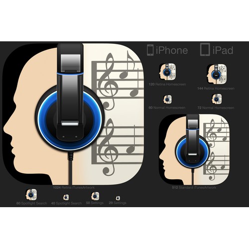 WANTED: @ An eye-catching icon for an ear training mobile app @