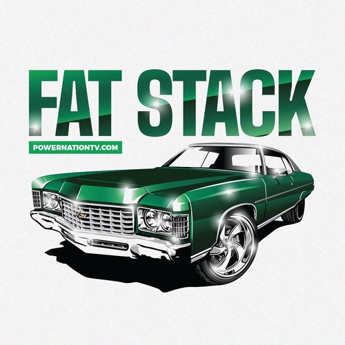 1971 Chevrolet Caprice Fat Stack T-Shirt Illustration Design