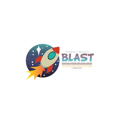 Creats a cool, fun logo for B.L.A.S.T children's ministry