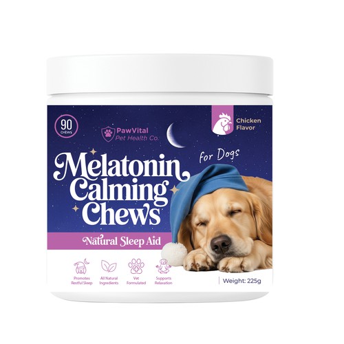  Packaging Design  Melatonin Calming Chews For Dogs!