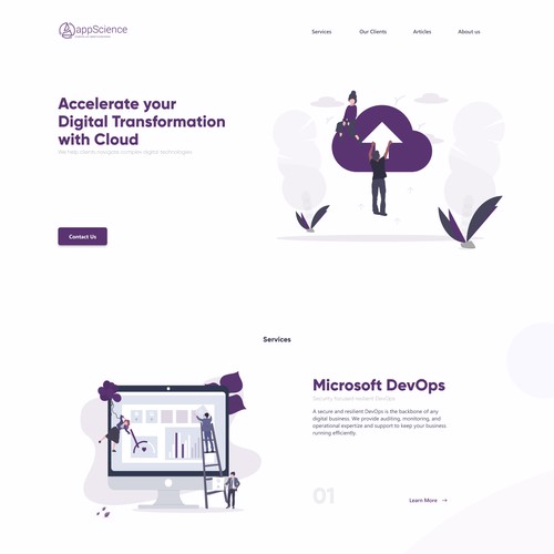 Landing page for IT company