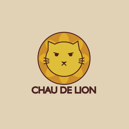 Cute angry lion