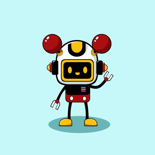 Cartoon robot mascot design