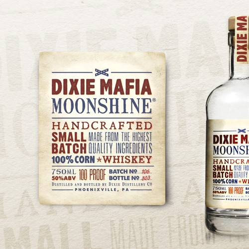 Dixie Mafia Moonshine Label