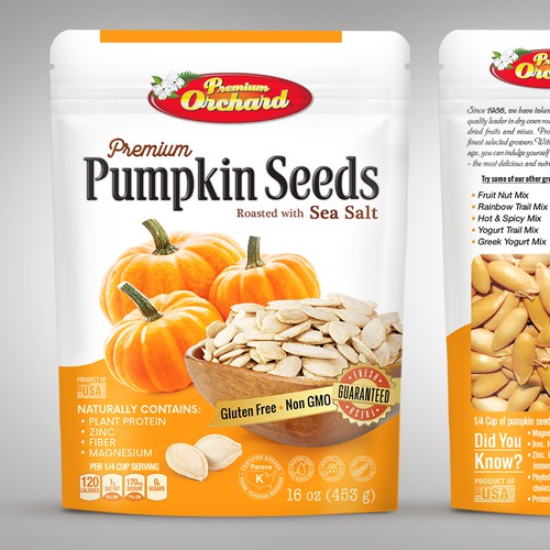 Premium Pumpkin Seeds, packaging design