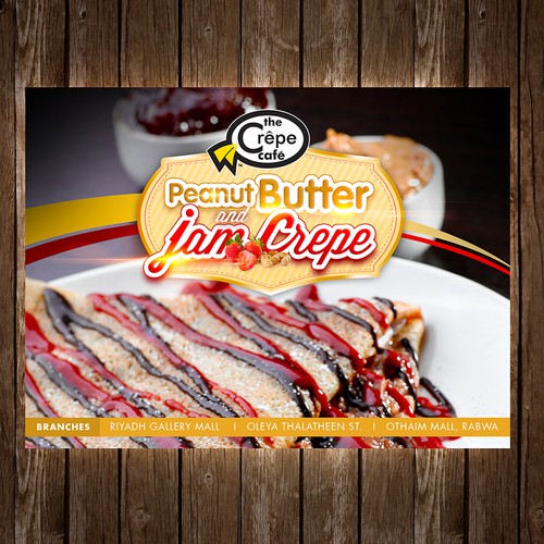 Design for promotional crepe "Peanut butter & Jam Crepe"