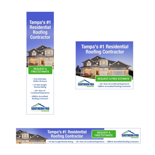 Banner ad for roofing contractor