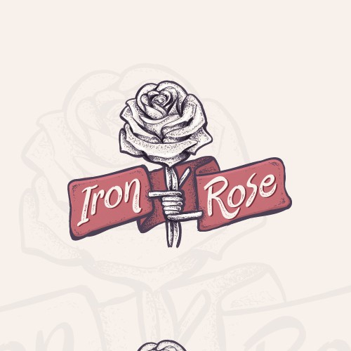 Cartoon bold rose logo