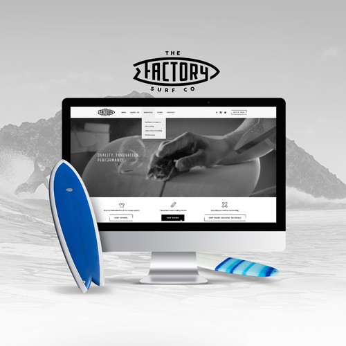 Website for surf board factory