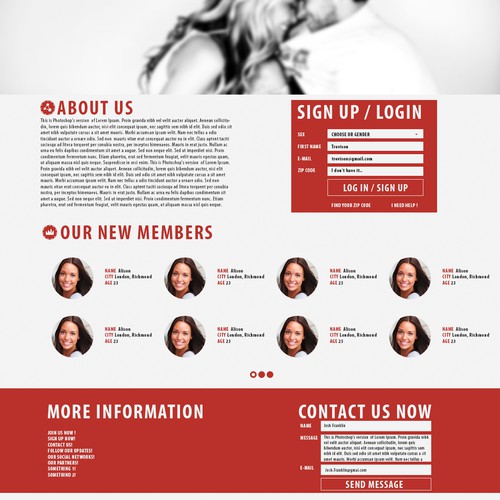 Create a lead generating landing page for dating website