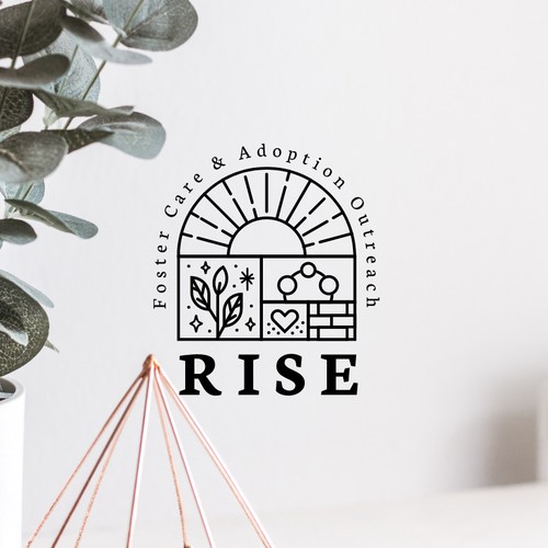Line art logo for RISE