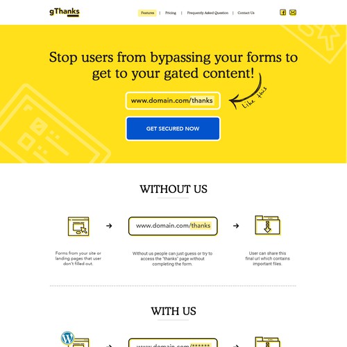 Landing Page for Wordpress Plugin