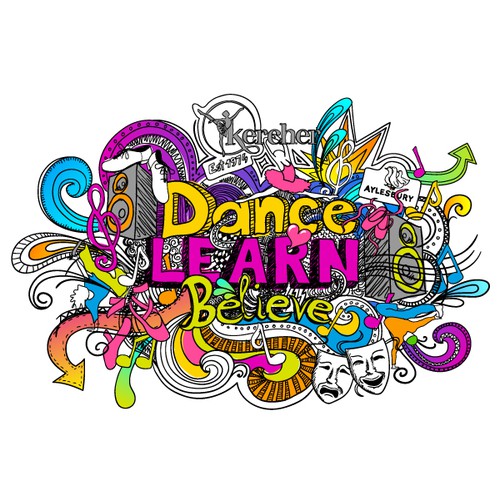 Doodle Drawing for Tthe Kercher School Of Dance