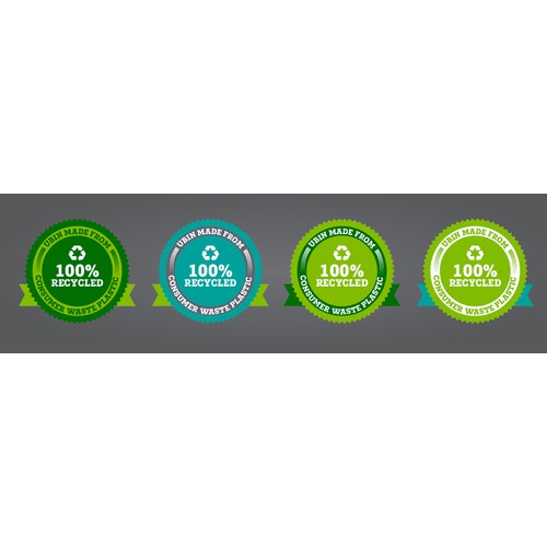 Product Feature Label to stick on 'worlds first 100% Post-consumerrecycled recycle bin'