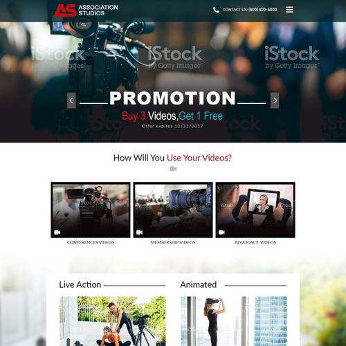 Beautiful Landing Page Needed for Video Production Company