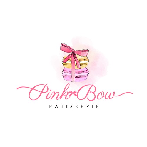 Playful logo for Pink Bow Patisserie