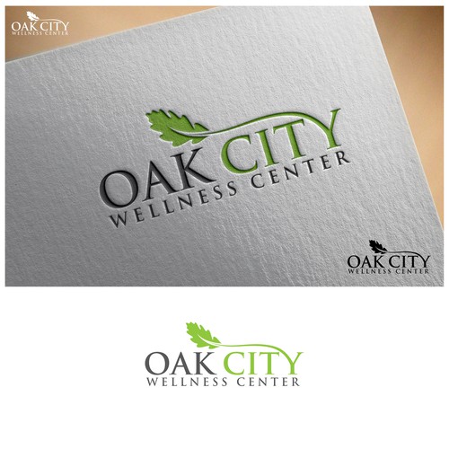 Design an oak tree logo for a new wellness center