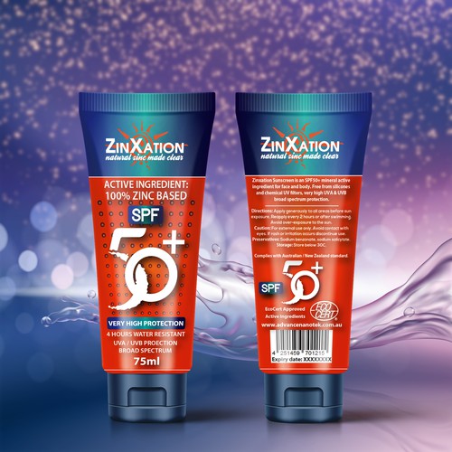 Design a Sunscreen Label for Tubes.