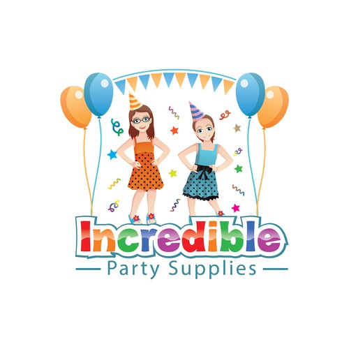 Create a cute cartoon design from picture and add party supplies