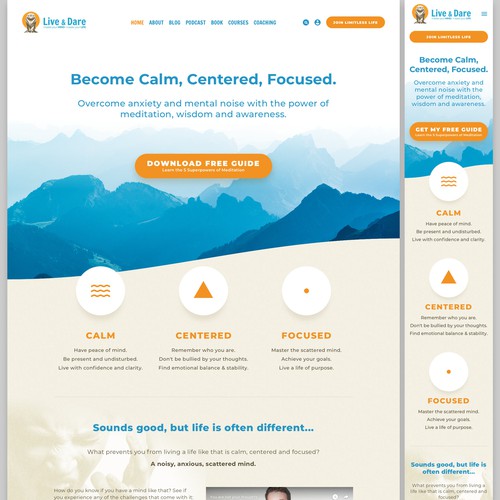 Landing page design