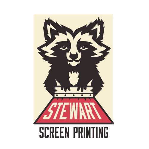 Screen printing raccoon