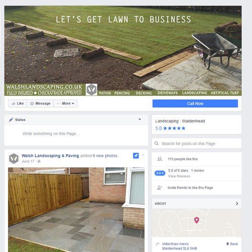 Simple Facebook cover for Landscaping company
