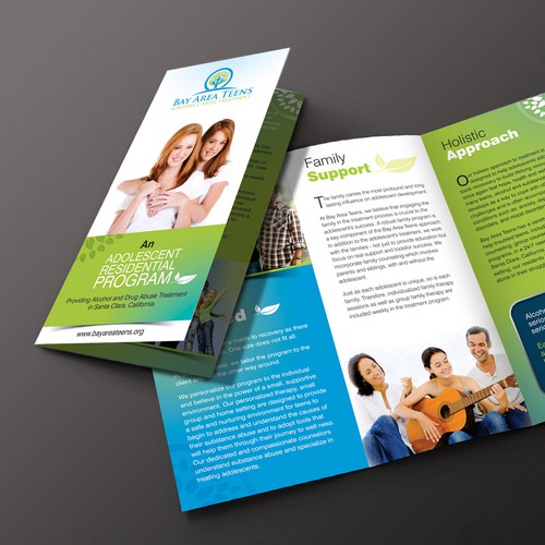 Create a capturing/professional looking brochure for a Teen Substance Abuse Treatment center