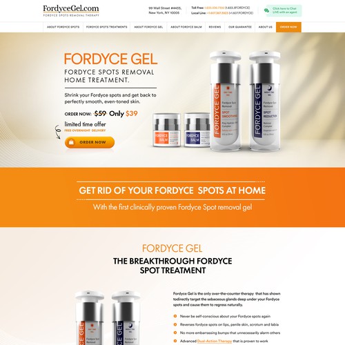 Design a sharp website for an advanced skin cream