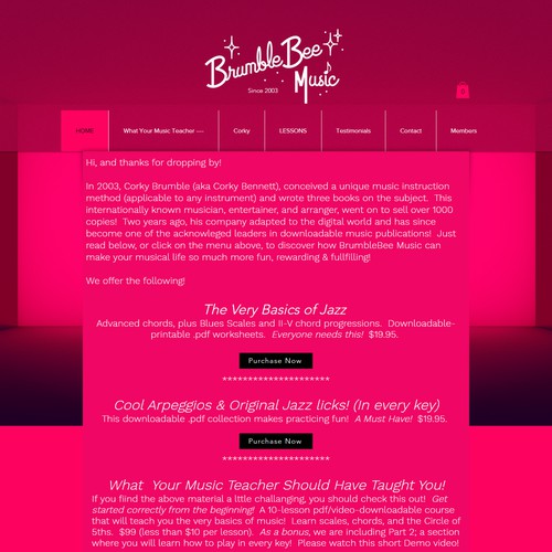 WIX WEBSITE STORE | Design for Brumble Bee Music