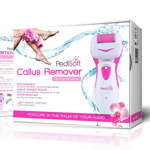 Attractive Packaging Design for an Electric Pedicure/Callus Remover