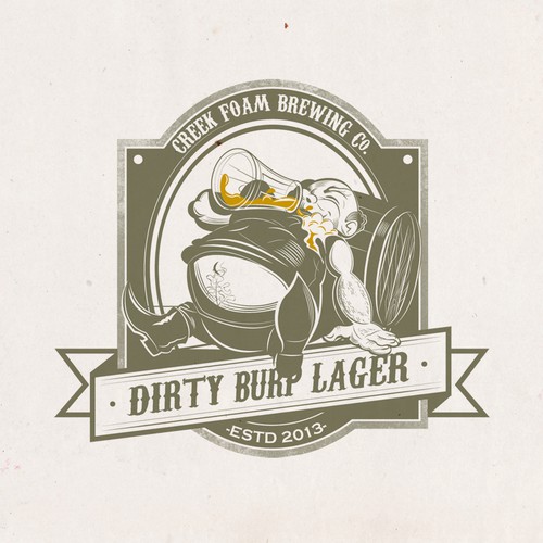 Dirty Burp Lager and  Creek Foam Ale need a new logo