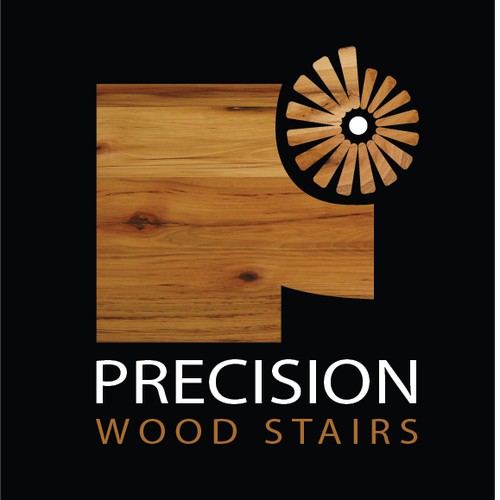 Create a professional logo for Precision Wood Stairs LLC.