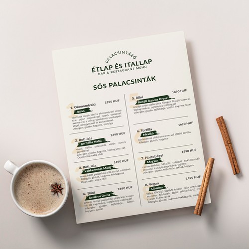 Menu design