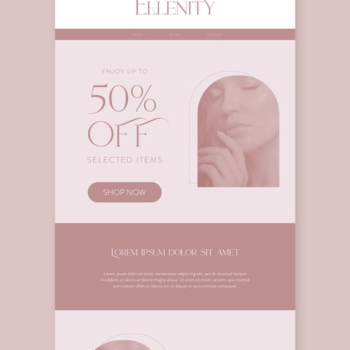 Newsletter for a feminin & up scale Cosmetic Brand