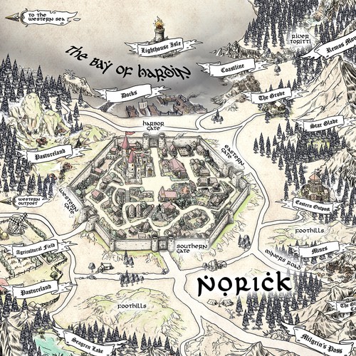 Medieval Horror Fantasy Maps Illustration