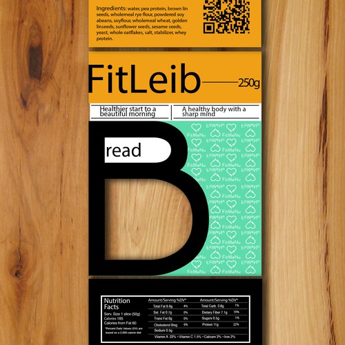  Cutout packaging and label design for healthy rye bread.