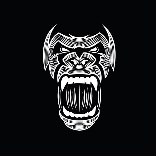 Apparel Silverback Gorilla Design that connotates ANGER + VENGEANCE