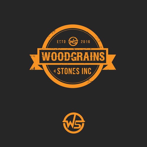Vintage logo style For WOODGRAINS + STONE INC