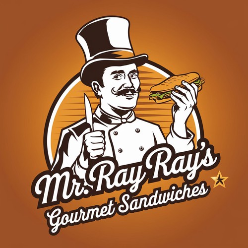 Vintage-Inspired Gourmet Sandwich Logo – Mr. Ray Ray’s