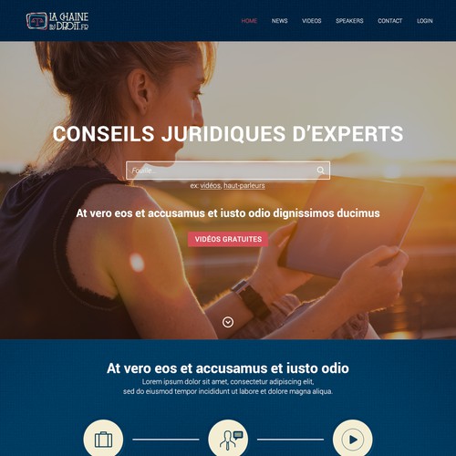 Pages for a FRENCH LEGAL WEB TV 