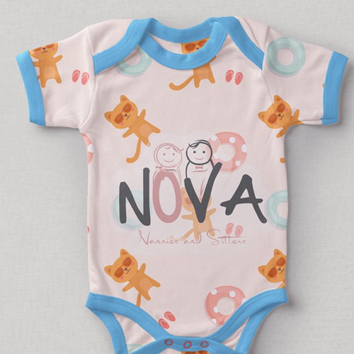 Baby brand logo concept for NOVA Nannies and Sitters