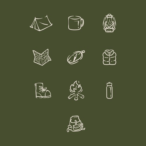 Outdoor activity icon set