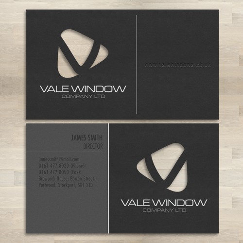 Business card design for window supplier company