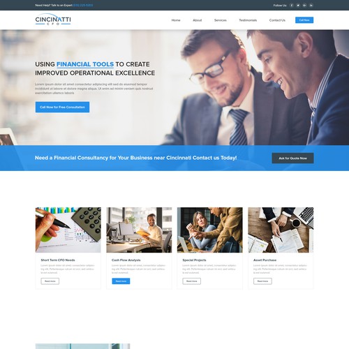 Home Page design for Cinncinati CFO